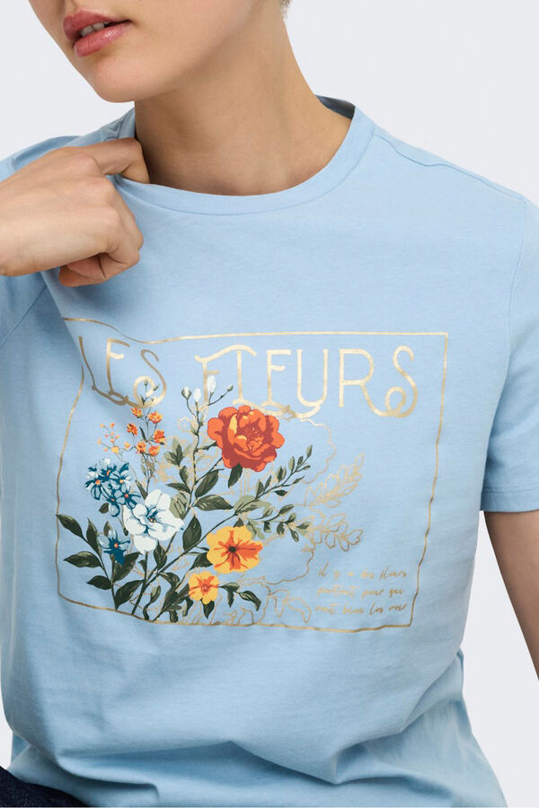 Only Front drawing T-shirt blue