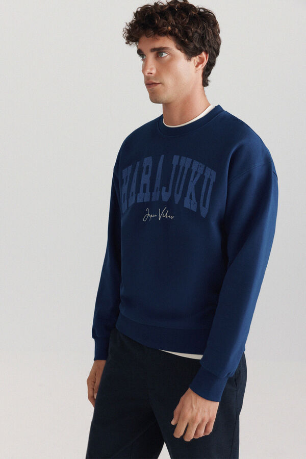 Springfield Sudadera cuello doble arajuku azul