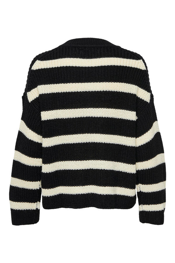Springfield Striped knit jumper crna