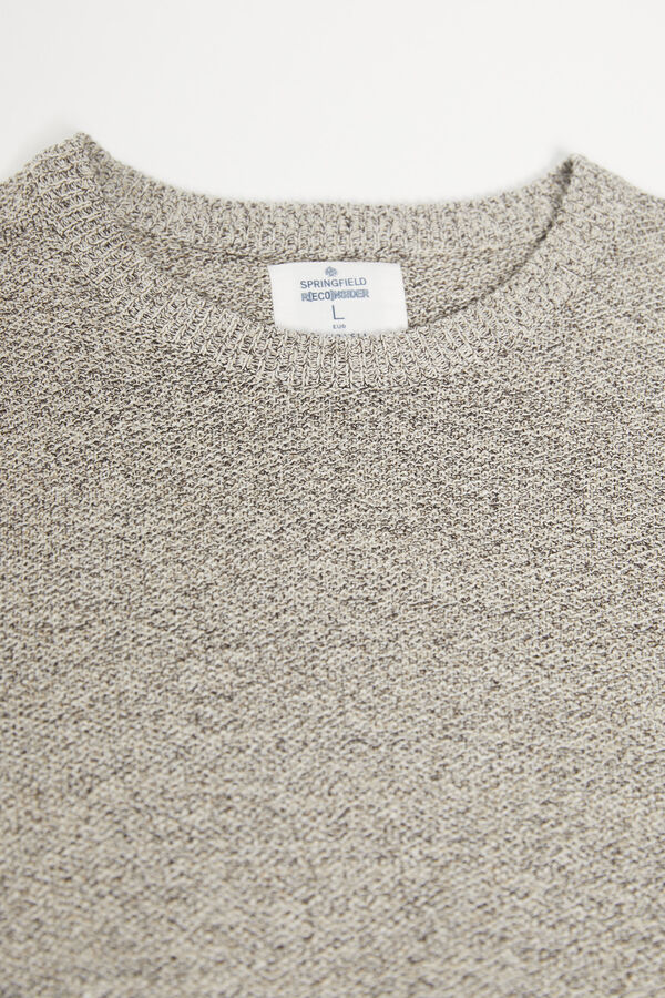 Springfield Strukturirani prošarani pulover smeđa