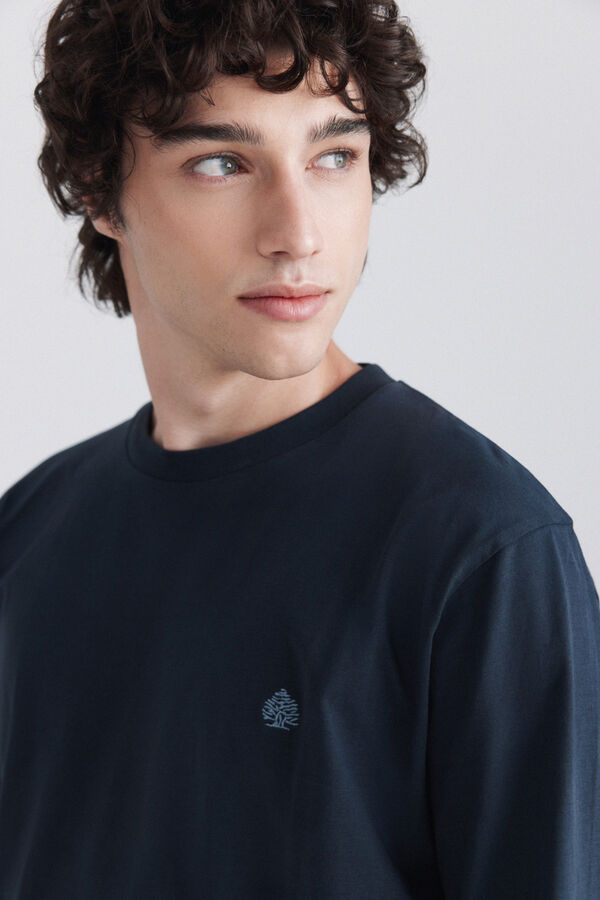 Springfield Soft long sleeve basic shirt blue