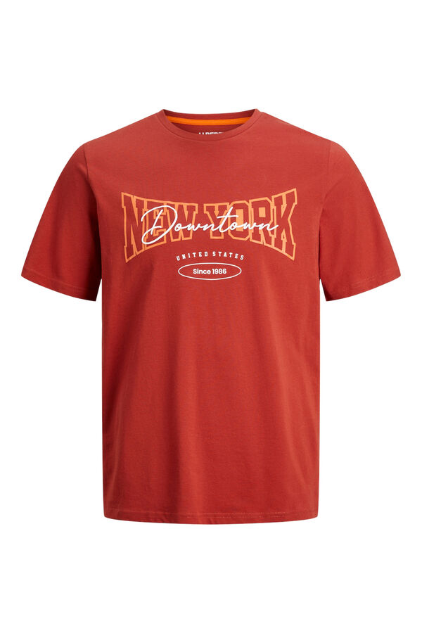 Springfield Camiseta de algodão com corte regular vermelho real