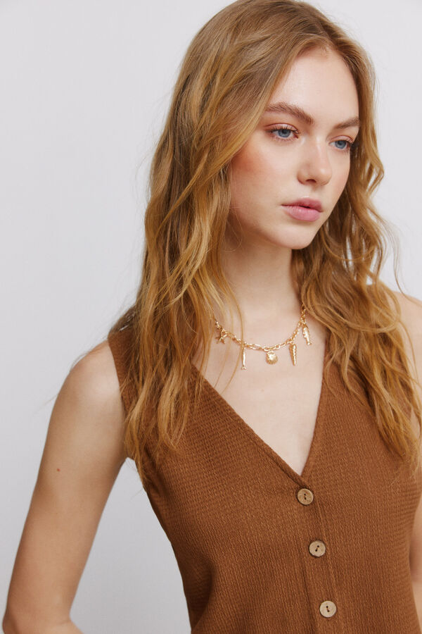 Springfield T-shirt al&ccedil;as com bot&otilde;es cru