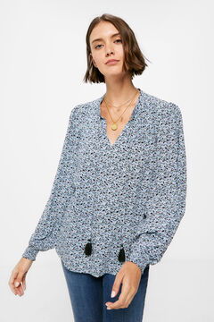 Springfield Printed floaty blouse blue mix