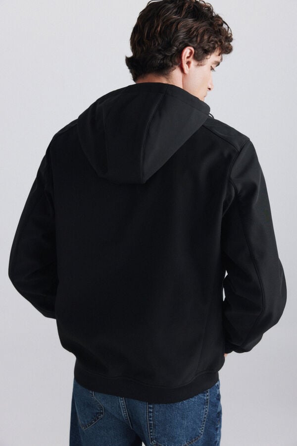 Springfield Hooded softshell jacket black