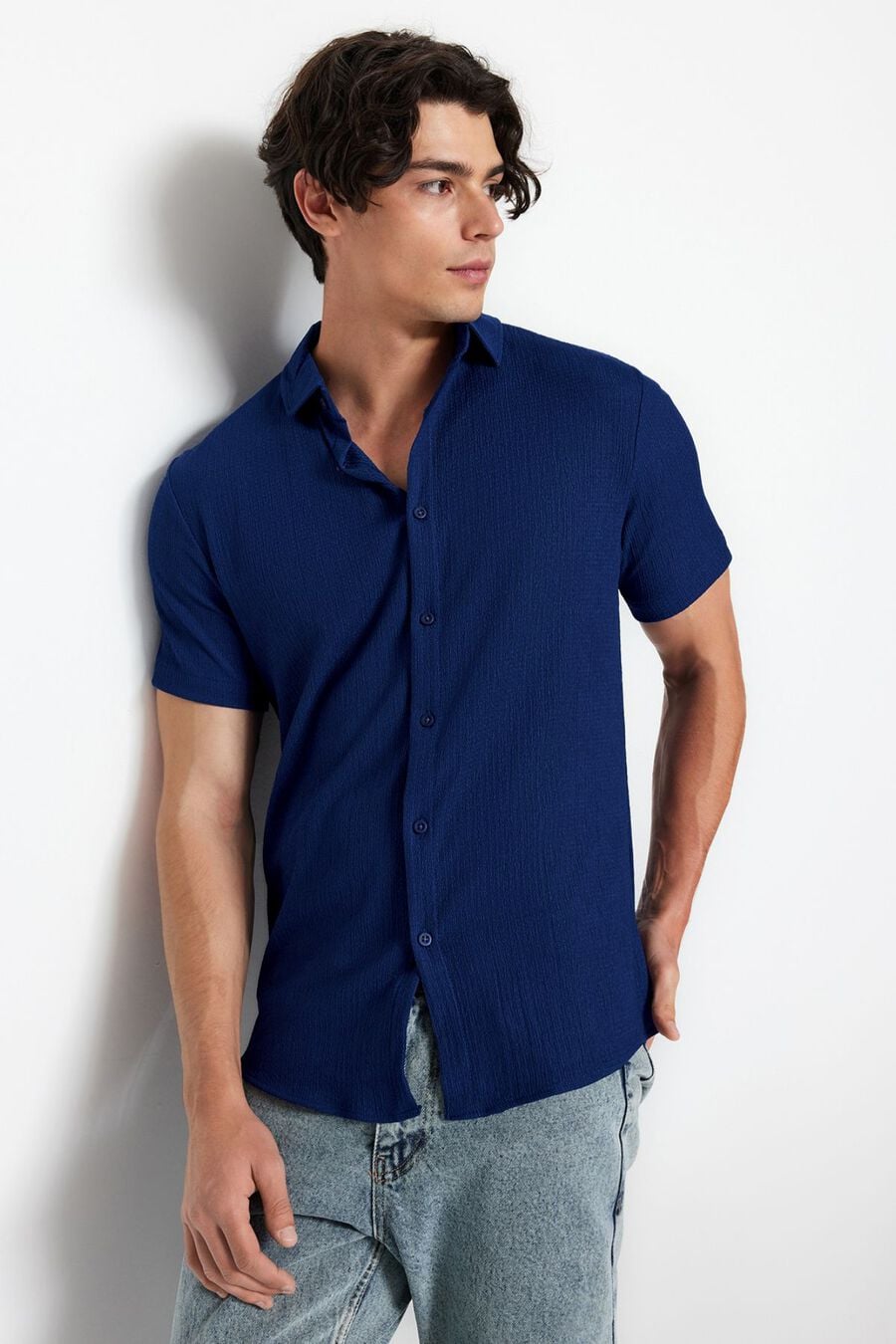 Camisa manga corta textura