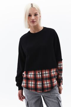 Oxxo Sudadera efecto camisa