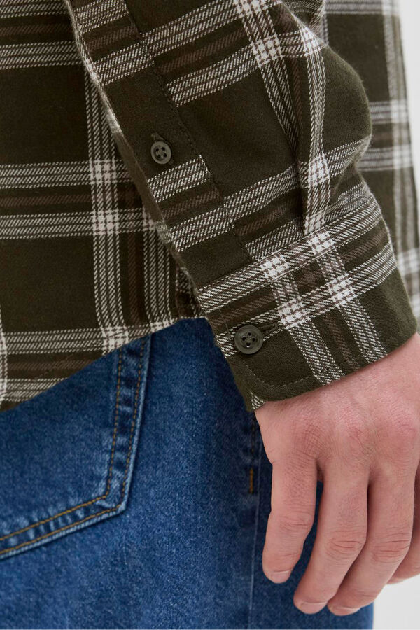 JJ REBEL Camisa regular fit cuadros verde