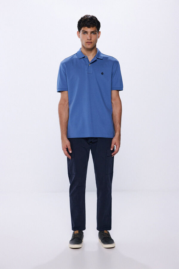 Springfield Regular fit basic piqué polo blue