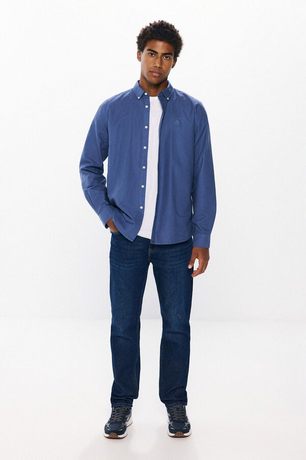 Springfield garment dye oxford shirt intenzivnoplava