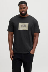Jack & Jones PLUS T-shirt logo quadrado preto