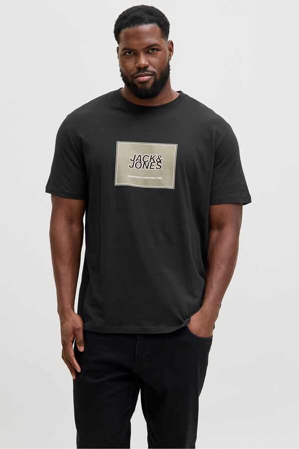 Jack & Jones PLUS T-shirt logo quadrado preto