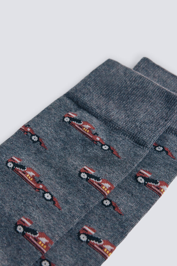 Springfield Cotton racing car sock grey