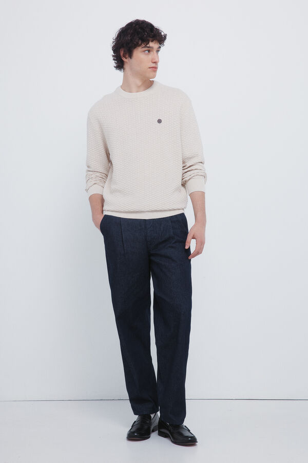 Springfield Džemper božićne strukture Bež