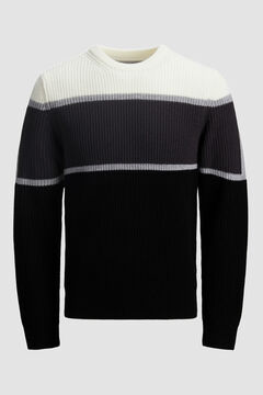 Springfield Men's striped knit jumper white