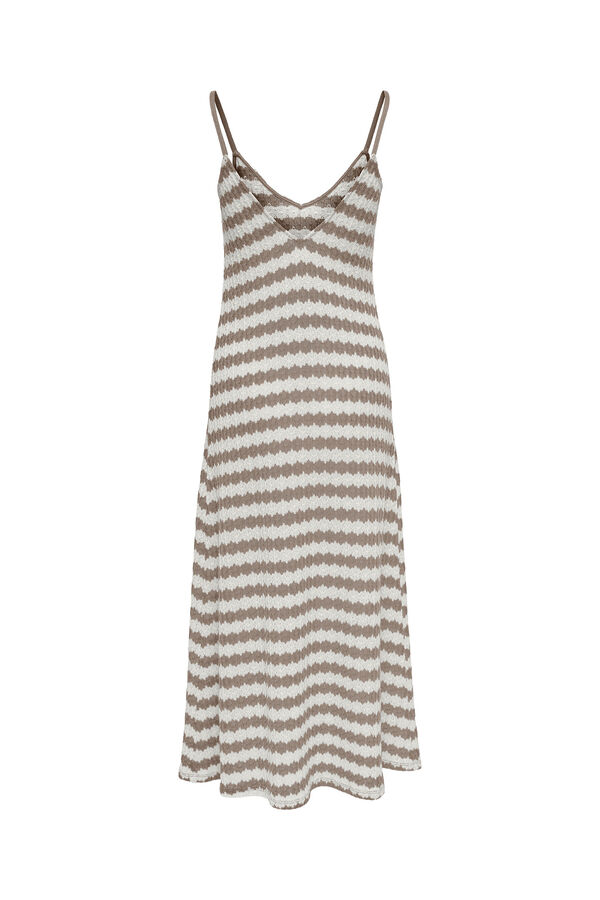 Only Vestido midi de rayas marfil