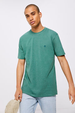 Springfield T-Shirt Faux-Smooth grün