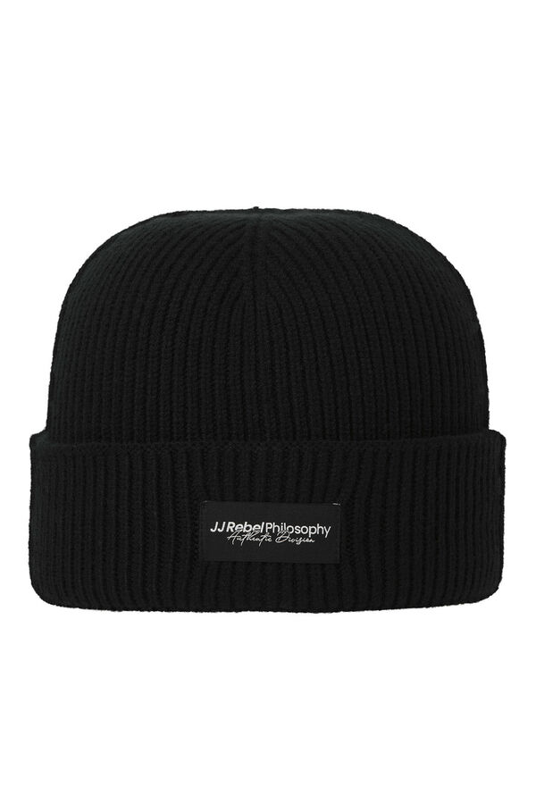 JJ REBEL Beanie with logo Crna