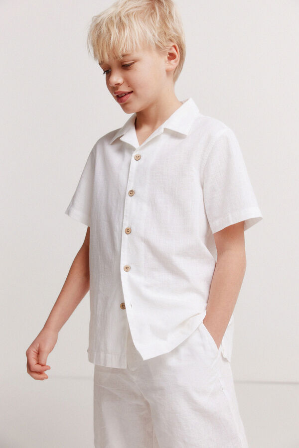 Springfield Kids Bermuda chino lino para ni&ntilde;o blanco