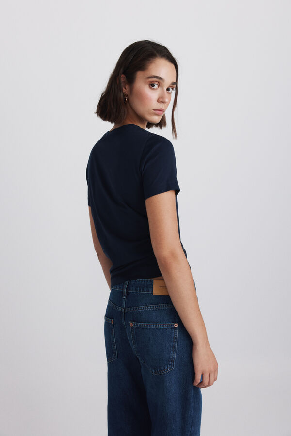 Springfield Plain cotton basic T-shirt black