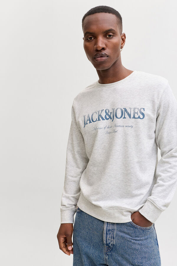 Jack & Jones Sudadera logo grande blanco