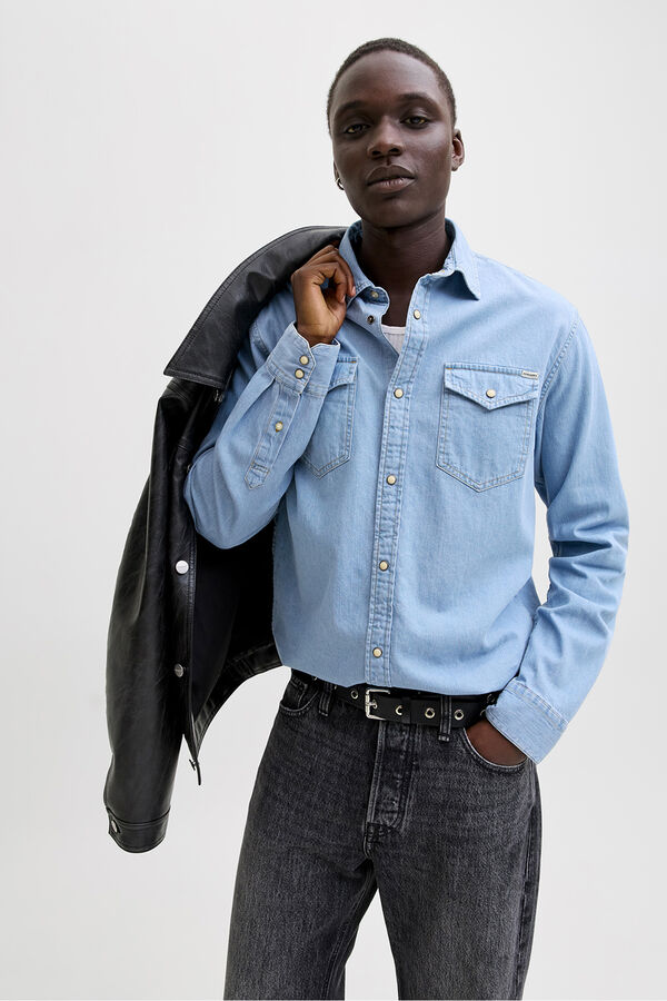 Jack & Jones Denim regular shirt blue