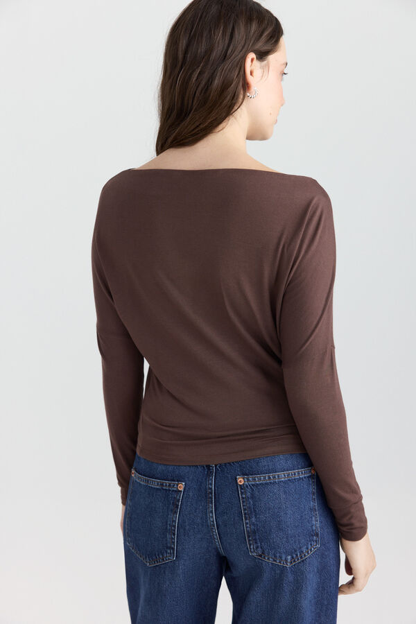 Springfield Boat neck T-shirt brown