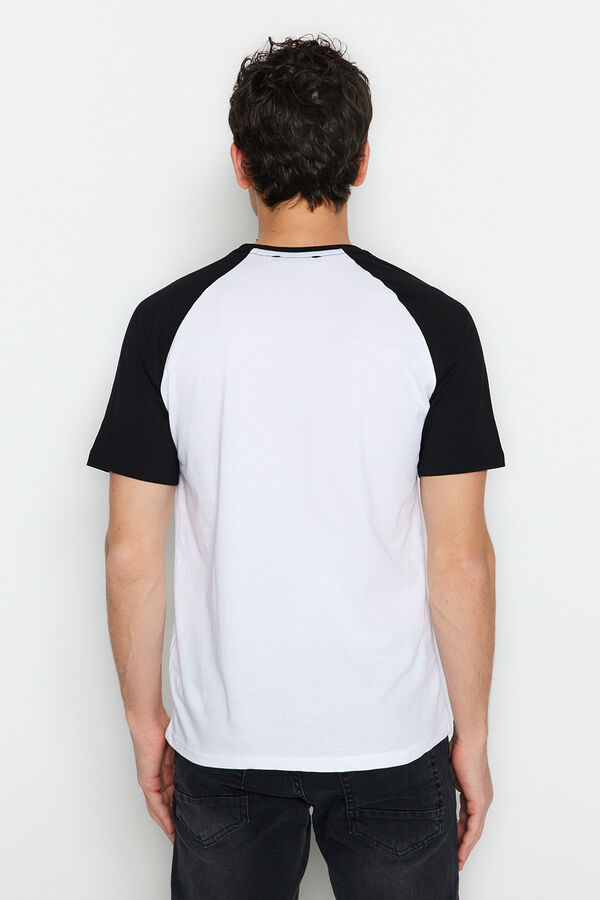 Trendyol Camiseta mangas bicolor negro