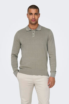 Springfield Long-sleeved polo shirt grey