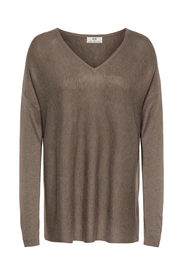 JDY V-neck fine knit jumper grey