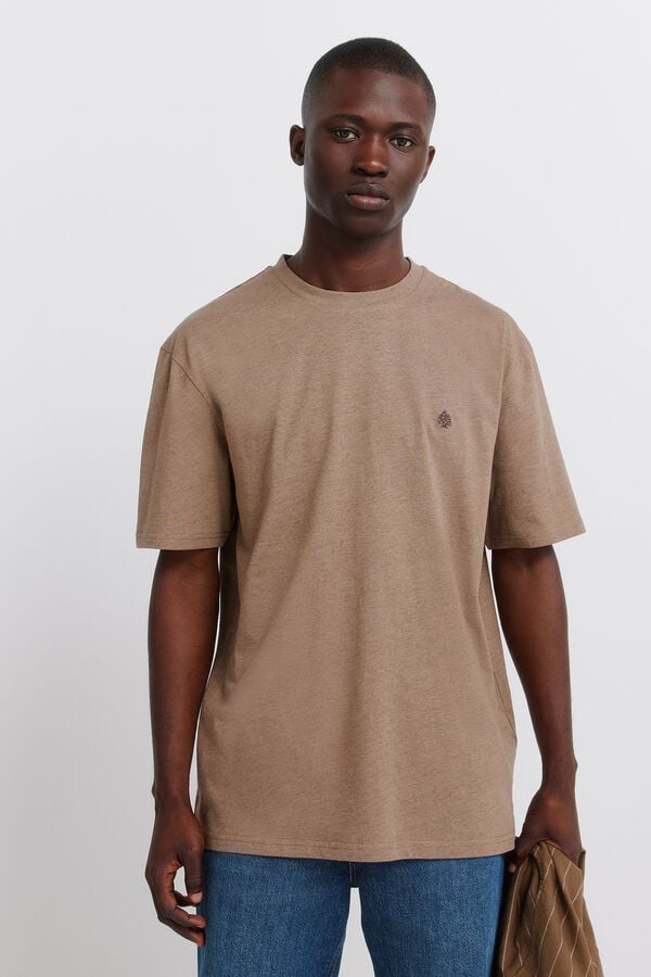 Springfield Viscose basic T-shirt nude