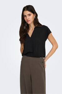 JDY Blusa manga corta lino