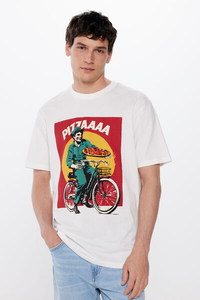 Springfield Camiseta pizza marfil