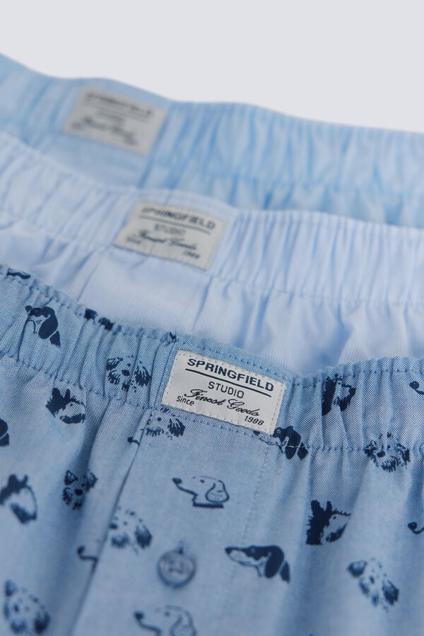Springfield Dog print 3 pack boxers blue