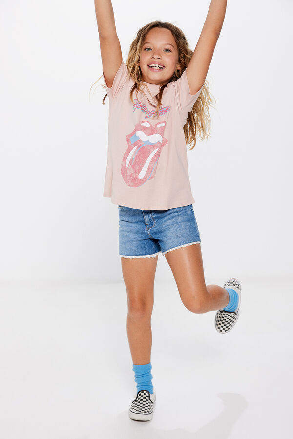 Springfield Girl's Rolling Stones T-shirt pink