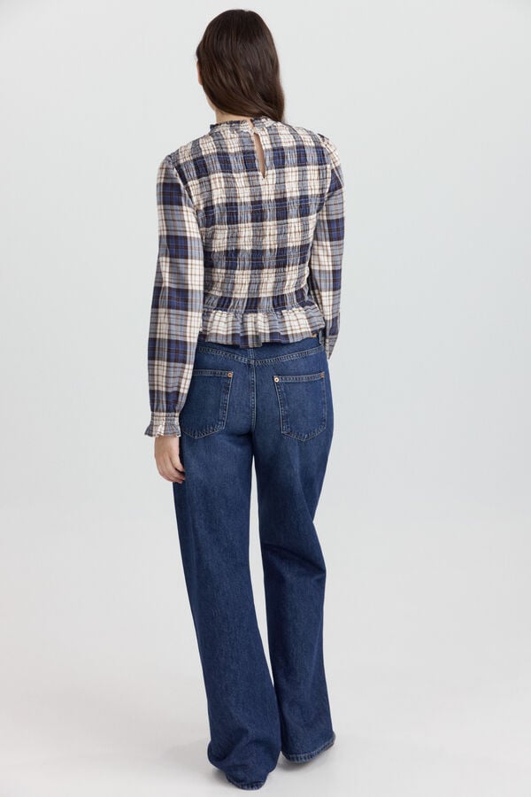 Springfield Checked honeycomb shirt blue