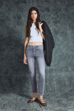 Springfield Slim cropped jeans grey