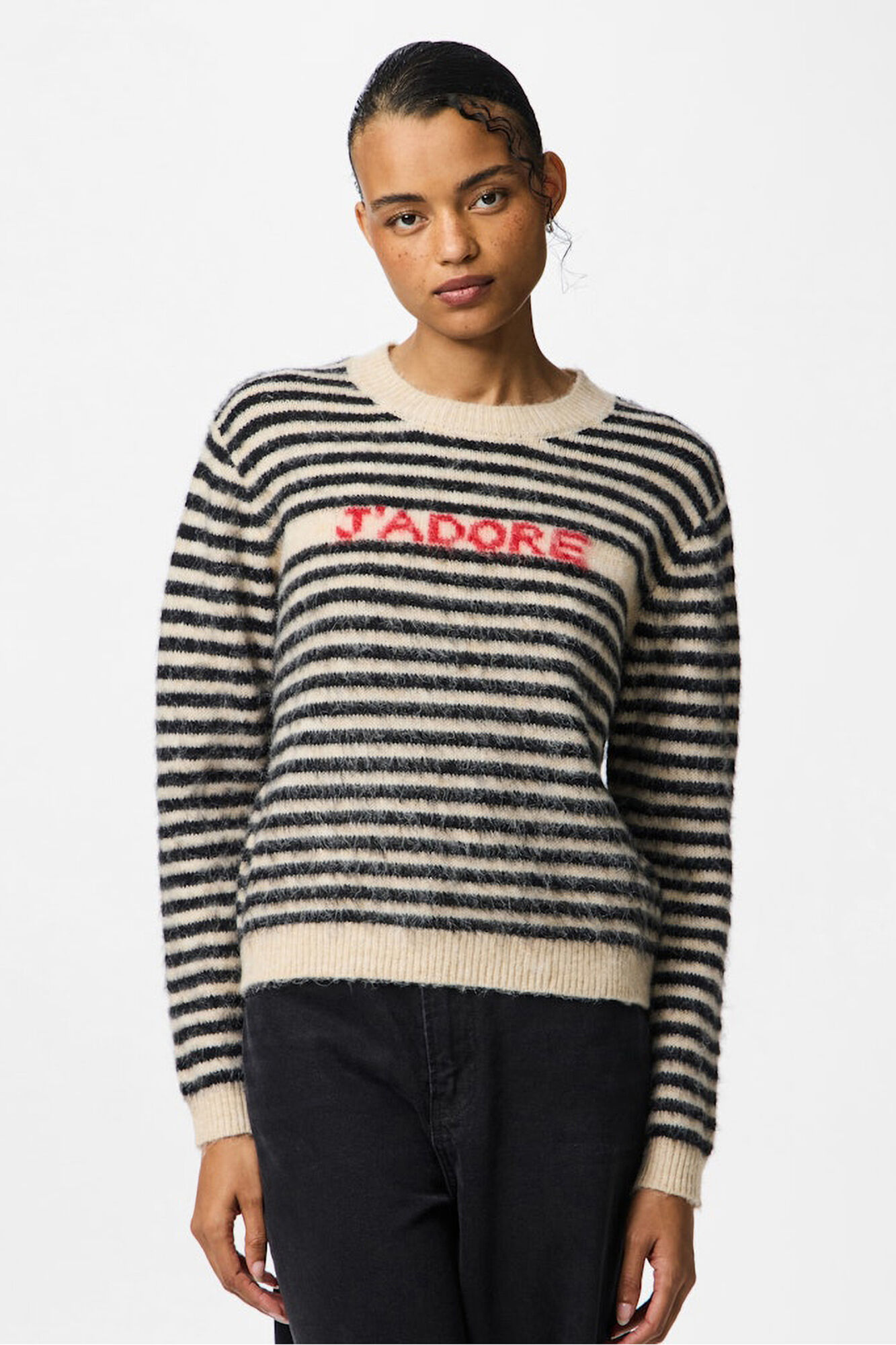 Pieces Jersey rayas contraste print jadore