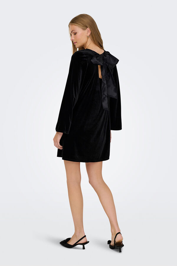 JDY Short dress velvet dress black