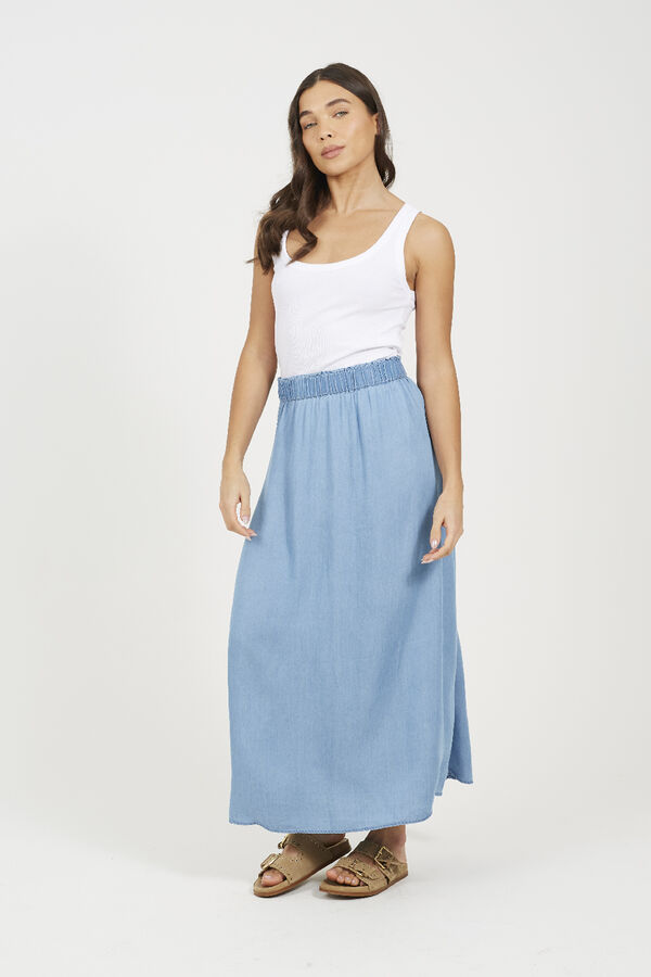 Brave Soul Falda midi con cintura elástica azul