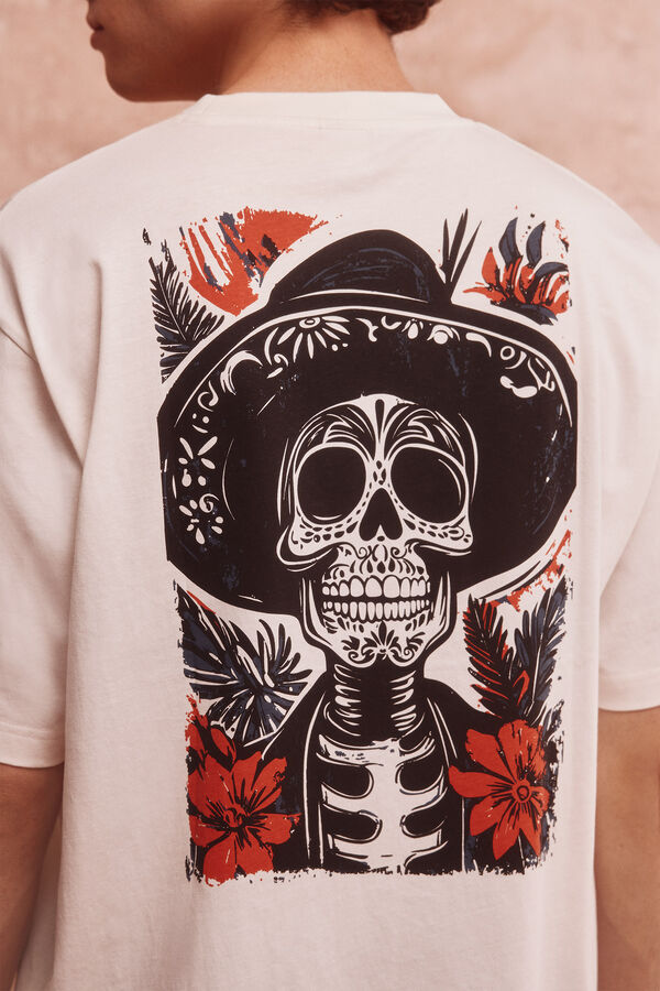 Springfield Skull Mex Hat T- T-shirt beige