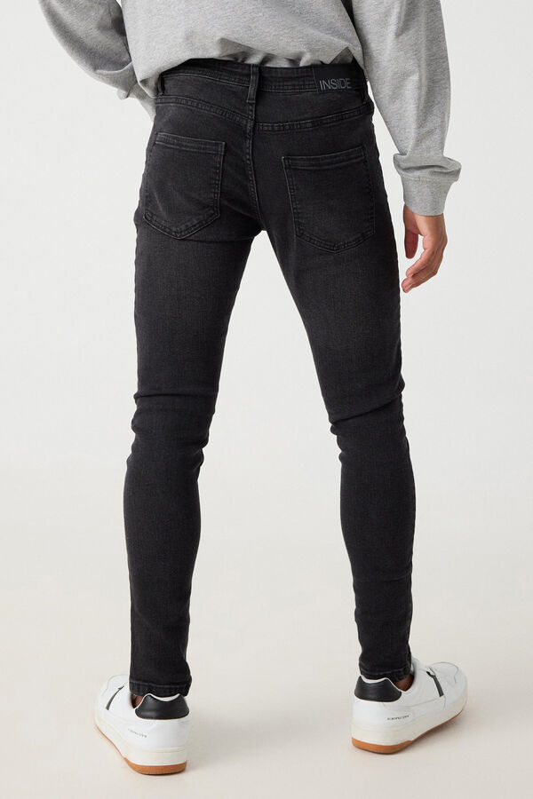 Springfield Black washed skinny jeans crna