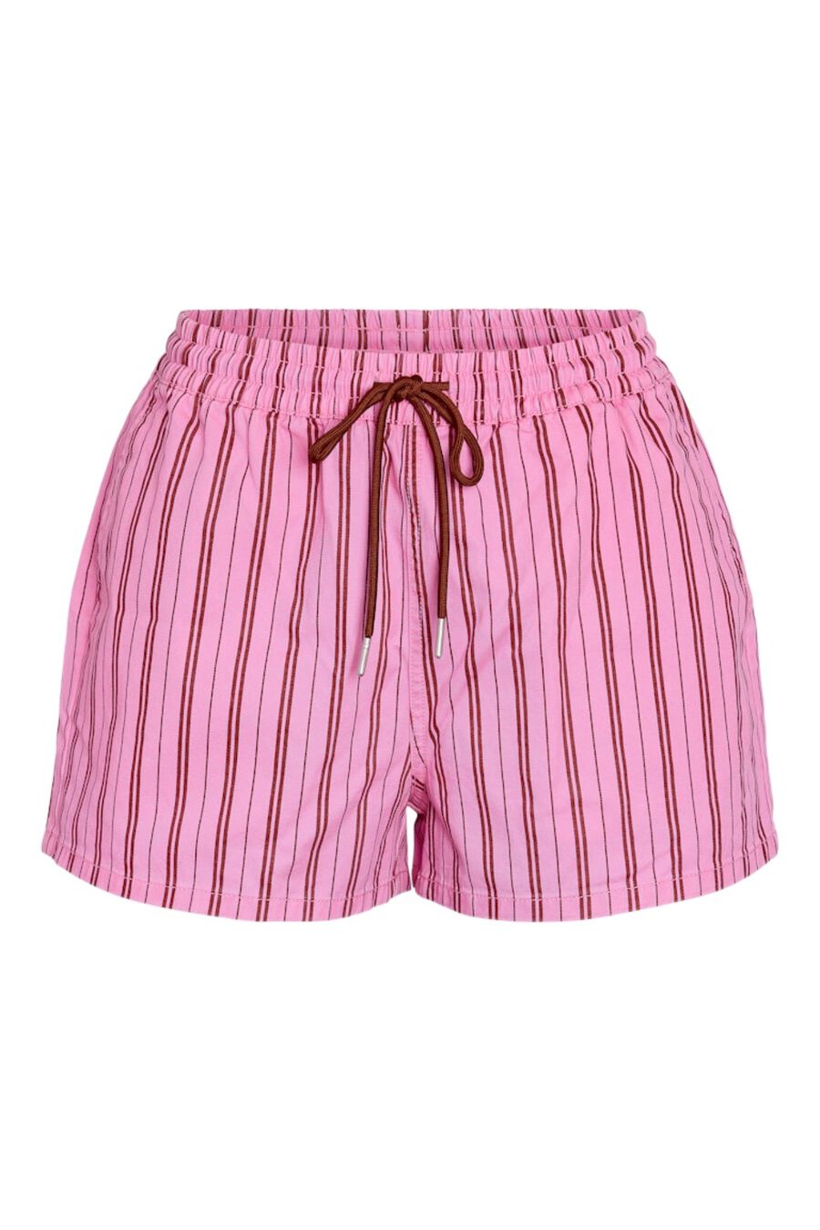 Pantalón corto con goma elástica y estampado de rayas