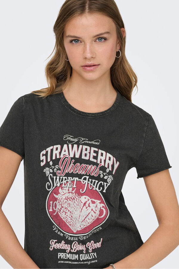 Only Printed short-sleeved T-shirt brown