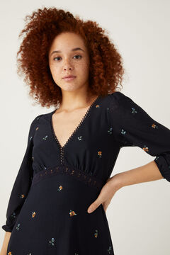 Springfield Midi-Kleid Blume Farbverlauf blau