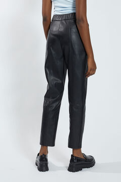 Springfield Faux leather cigarette trousers fekete
