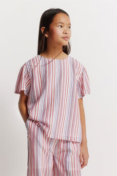 Springfield Kids Blusa manga curta &agrave;s riscas de lurex menina