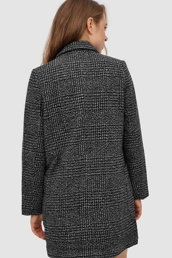 Abrigo De Paño Mujer Abrigo Solapa Cuadros Lana Rebajas En