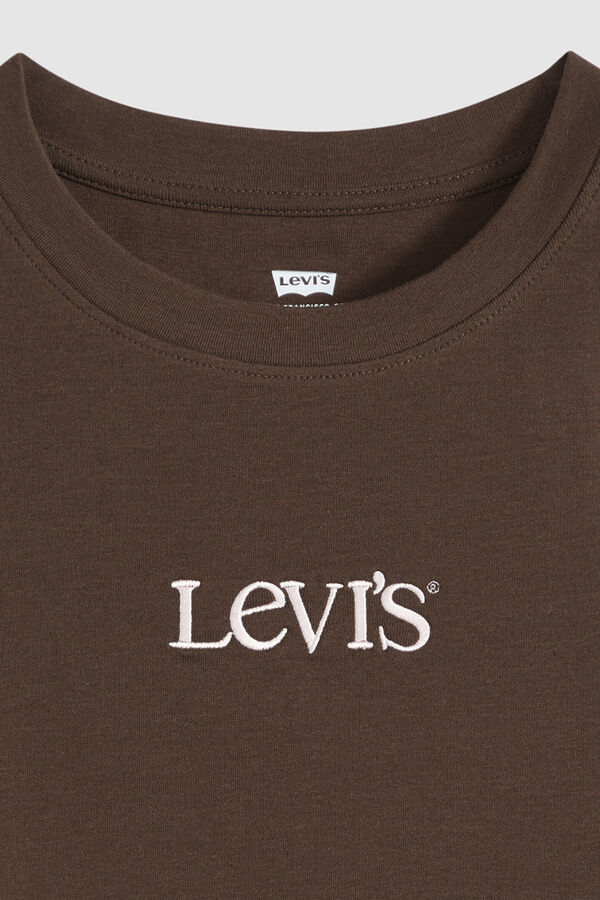Levi's T-shirt de manga curta com logo castanho