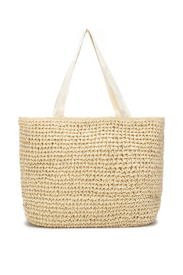 Refresh Raffia shoulder bag brown